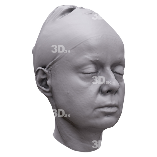 Head Woman White 3D Artec Heads