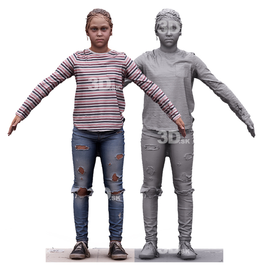 Head Woman White  3D RAW A-Pose Bodies