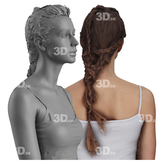 Head Woman White 3D Groom Raw