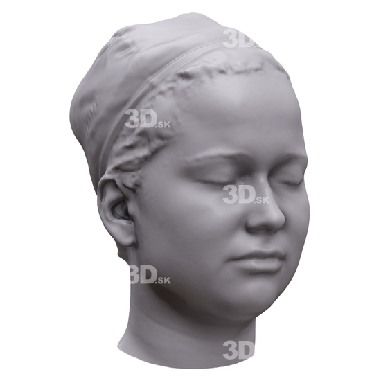 Head Woman White 3D Artec Heads