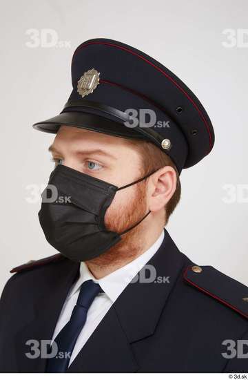 Head Hair Man White Caps & Hats Slim Mask Street photo references