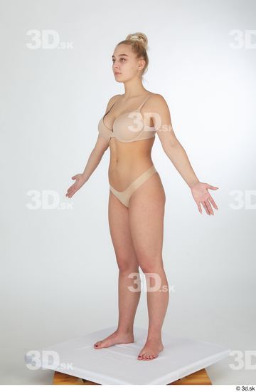 Woman White Slim Female Studio Poses