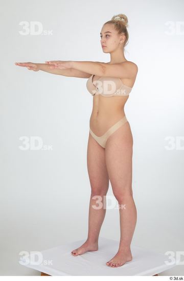 Woman White Slim Female Studio Poses