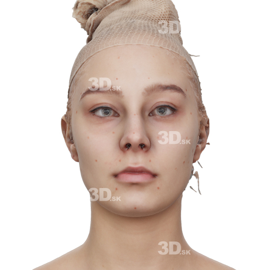 Head Woman White 3D Neutral Raw