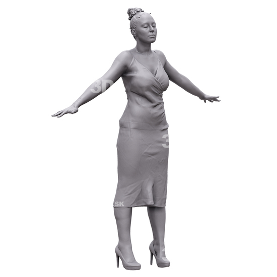 Whole Body Woman White 3D Artec Bodies