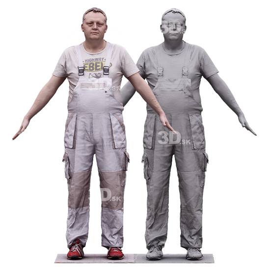 Whole Body Man White 3D RAW A-Pose Bodies