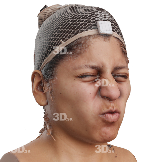 Head Woman 3D Phonemes And Emotions Hispanic