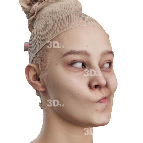 Head Woman White 3D Phonemes And Emotions