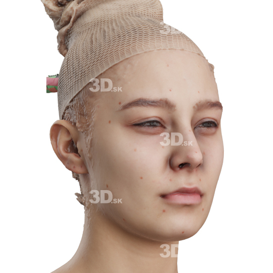 Head Woman White 3D Phonemes And Emotions