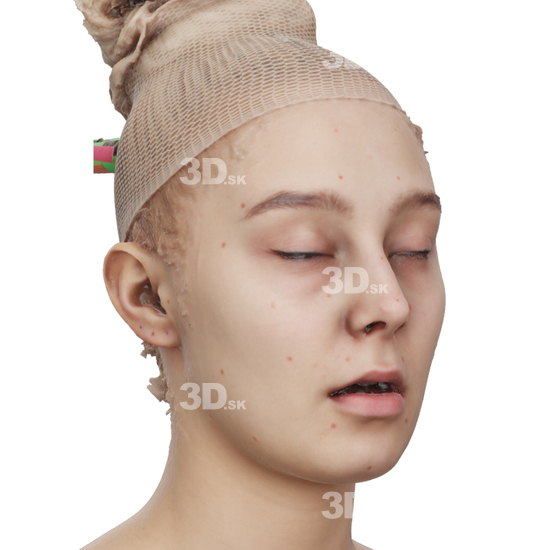 Head Woman White 3D Phonemes And Emotions