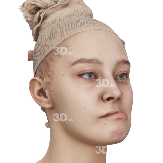 Head Woman White 3D Phonemes And Emotions