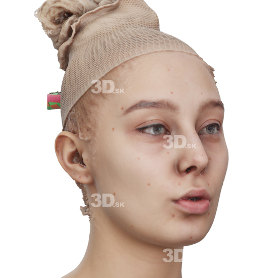 Head Woman White 3D Phonemes And Emotions