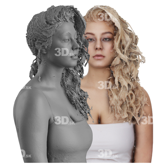 Head Woman White 3D Groom Raw