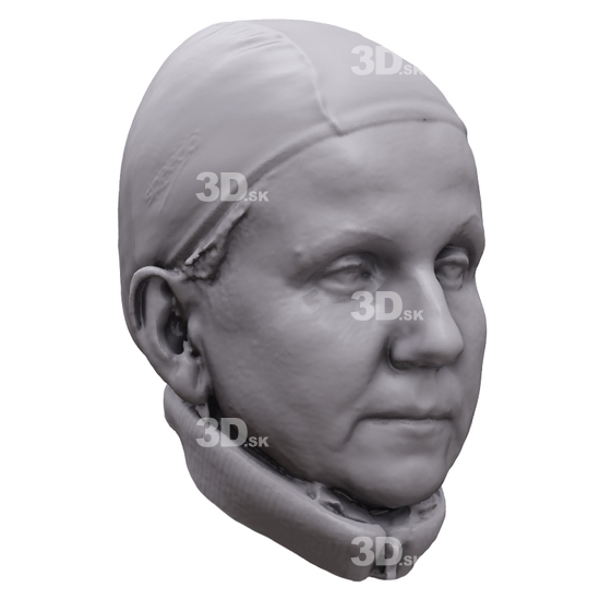 Head Woman White 3D Artec Heads