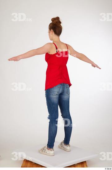 Olivia Sparkle blue jeans with holes casual dressed standing t poses white sneakers whole body  jpg