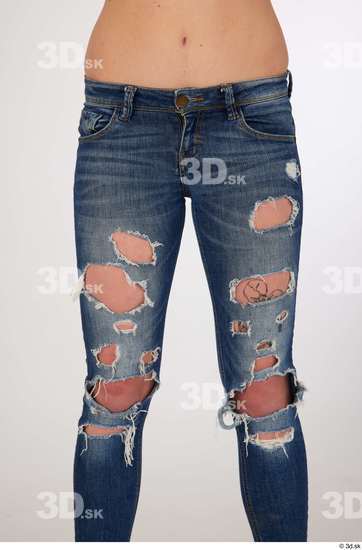 Olivia Sparkle blue jeans with holes casual dressed thigh  jpg