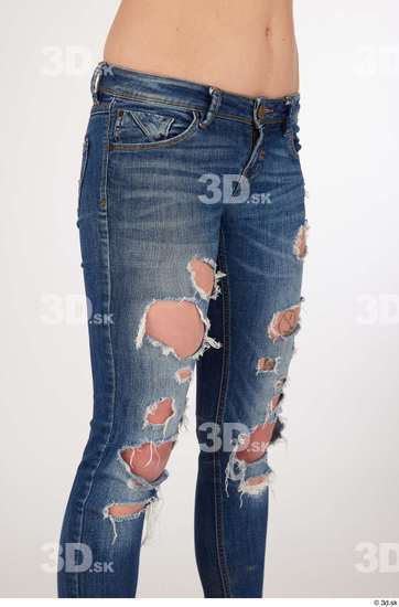 Olivia Sparkle blue jeans with holes casual dressed thigh  jpg