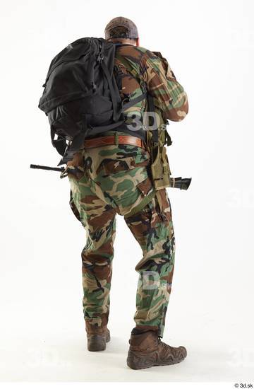 Weapons-Pistol Man Pose with pistol White Army Athletic Studio photo references