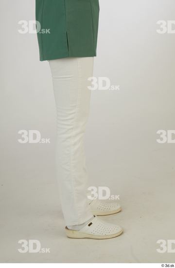 Woman White Uniform Slim Studio photo references