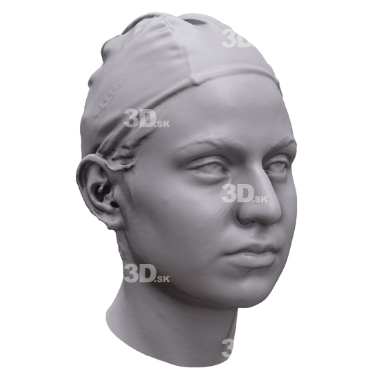 Head Woman White 3D Artec Heads