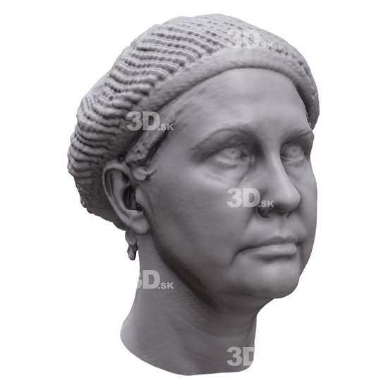 Head Woman White 3D Artec Heads