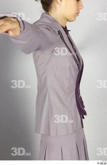 Upper Body Woman White Vest Jacket Costume photo references