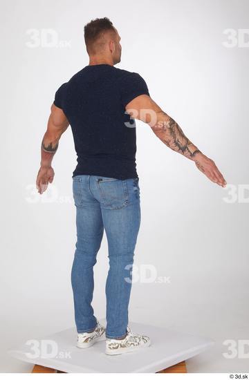 Man White Muscular Male Studio Poses