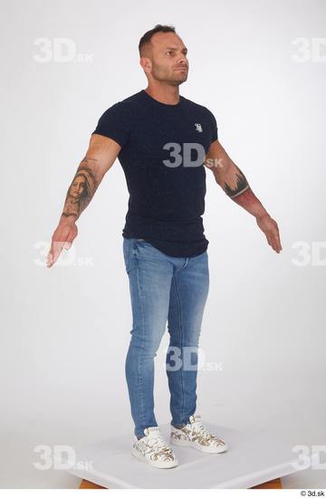 Man White Muscular Male Studio Poses