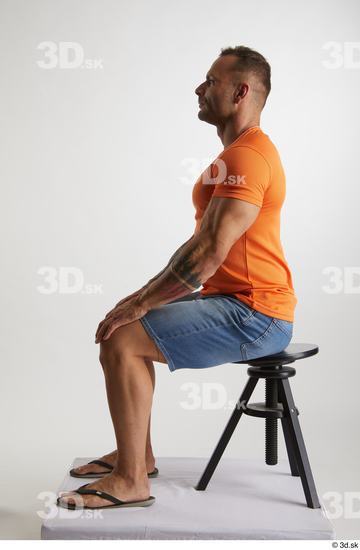 Man White Muscular Male Studio Poses