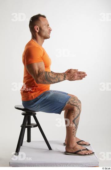 Man White Muscular Male Studio Poses