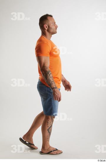 Man White Muscular Male Studio Poses