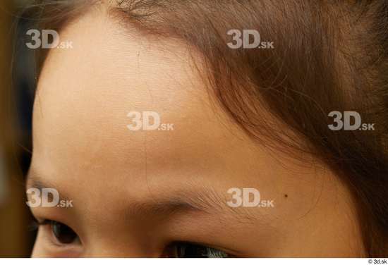 Woman Asian Slim Face Skin Textures