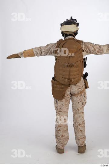 Whole Body Man T poses White Army Athletic Standing Street photo references