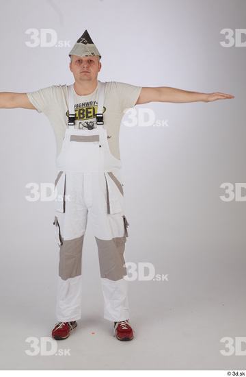 Whole Body Man T poses White Chubby Standing Street photo references