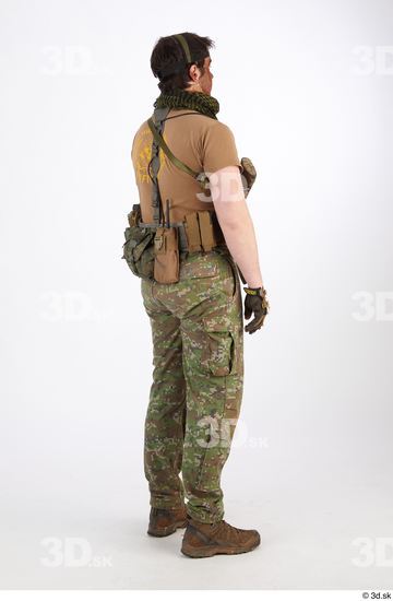 Whole Body Weapons-Rifle Man Pose with machine rifle White Athletic Studio photo references