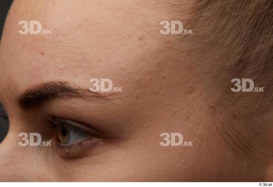 Woman White Slim Face Skin Textures