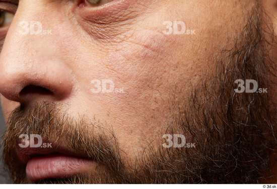 Man White Slim Face Skin Textures