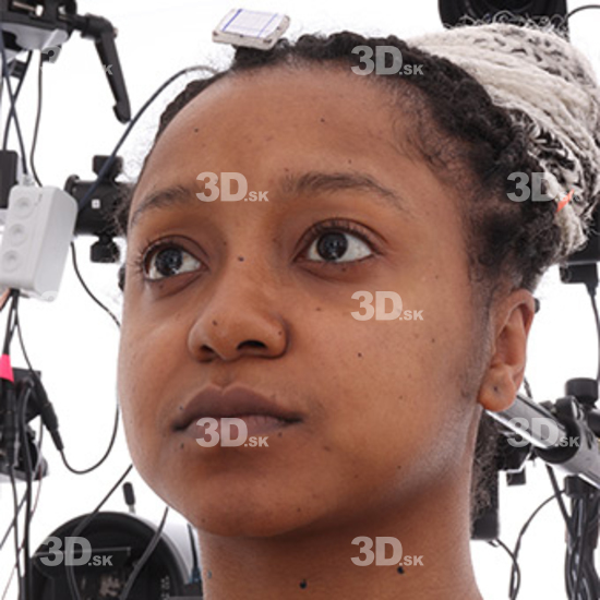 Head Woman Black 3D Source Images