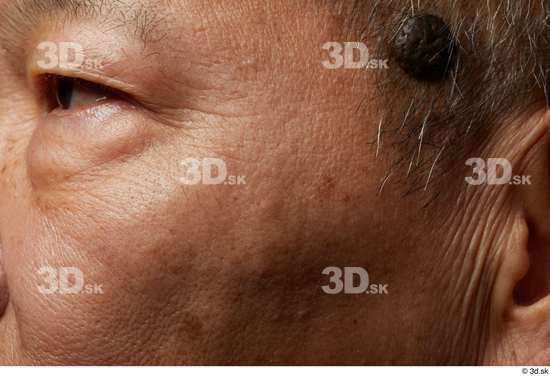 Face Cheek Skin Man Asian Slim Wrinkles Studio photo references