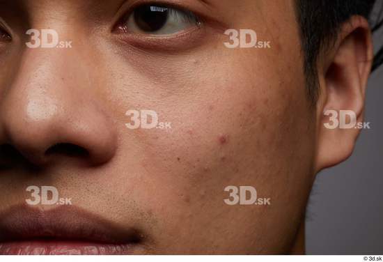 Eye Mouth Nose Cheek Skin Man Asian Slim Studio photo references