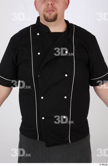 Whole Body Man White Uniform Chubby Bearded Studio photo references