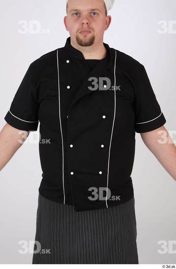 Whole Body Man White Uniform Chubby Bearded Studio photo references