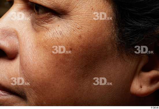 Eye Face Cheek Ear Skin Woman Black Slim Wrinkles Studio photo references
