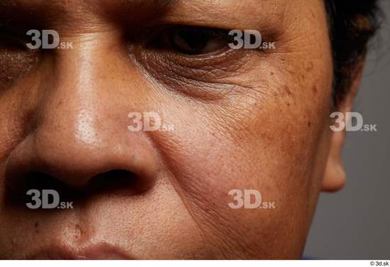 Eye Face Nose Cheek Skin Woman Black Slim Wrinkles Studio photo references