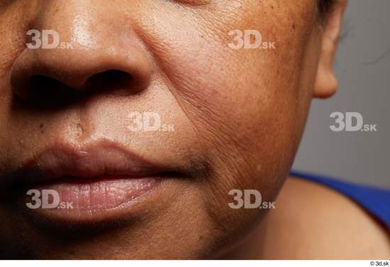 Face Mouth Nose Cheek Skin Woman Black Slim Wrinkles Studio photo references