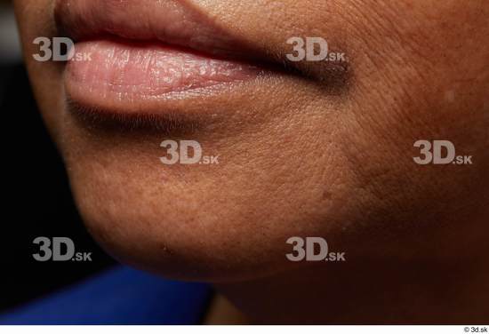 Face Mouth Skin Woman Black Slim Wrinkles Studio photo references