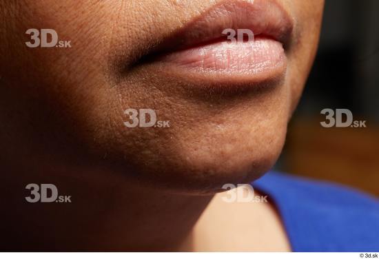 Face Mouth Skin Woman Black Slim Wrinkles Studio photo references