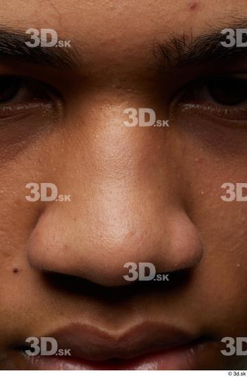 Man Black Slim Face Skin Textures