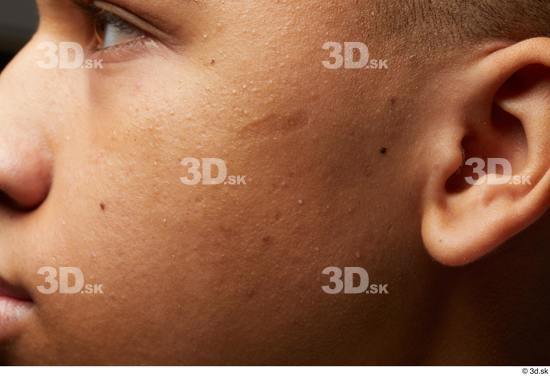 Man Black Slim Face Skin Textures