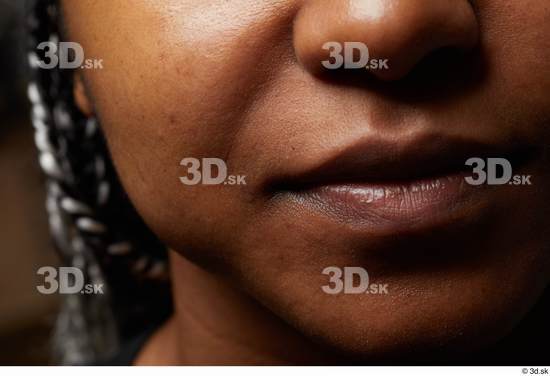 Face Mouth Cheek Skin Woman Black Chubby Studio photo references